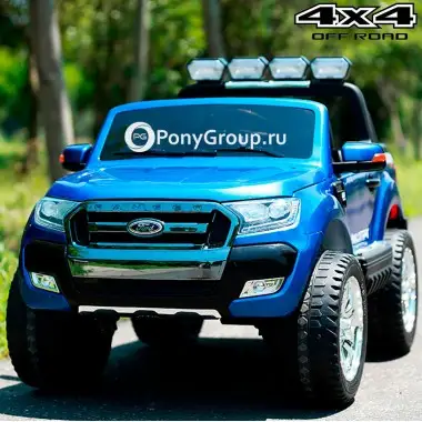 Детский электромобиль FORD RANGER F650 4x4 (двухместный, полноприводный 4WD с монитором MP4, резиновыми колесами и кожаным сиденьем)