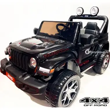 Детский электромобиль JEEP RUBICON 4x4 DK-JWR555 (полноприводный 4х4 с резиновыми колесами и кожаным сиденьем)