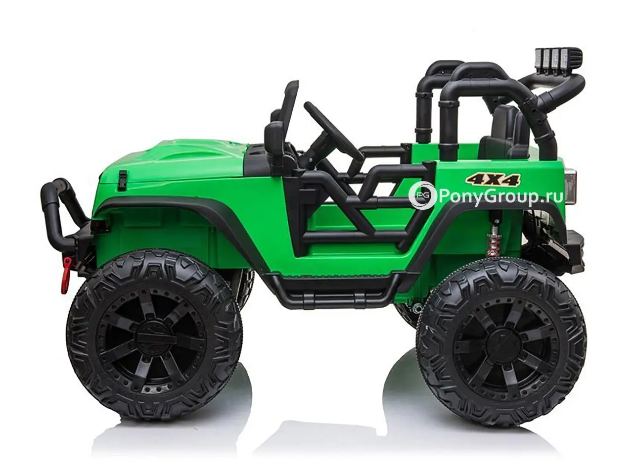 Jeep Wrangler m999mp зеленый глянец электромобиль