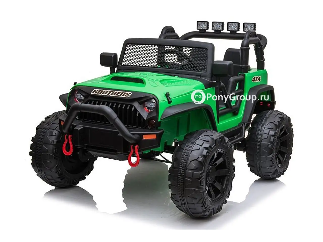 Jeep Wrangler m999mp зеленый глянец электромобиль