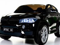 Детский электромобиль BMW X6M JJ2168 (двухместный с резиновыми колесами и кожаным сиденьем)