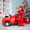 Детский пожарный электромобиль 911 M010MP 4X4 (полноприводный 4WD, двухместный с резиновыми колесами и кожаным сиденьем)