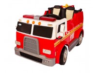 Детский пожарный электромобиль 911 M010MP 4X4 (полноприводный 4WD, двухместный с резиновыми колесами и кожаным сиденьем)