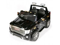 Детский электромобиль GMC HL 368 4x4 (полноприводный, двухместный с резиновыми колесами и кожаным сиденьем)