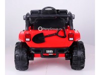 Детский электромобиль JEEP S605 4x4 (полноприводный 4х4 с резиновыми колесами и кожаным сиденьем)