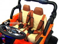 Детский электромобиль JEEP WRANGLER A004AA (двухместный с резиновыми колесами и кожаным сиденьем)