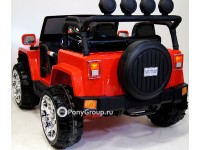 Детский электромобиль JEEP WRANGLER M777MM 4x4 (двухместный, полноприводный 4WD с резиновыми колесами и кожаным сиденьем)