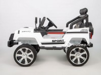 Детский электромобиль JEEP WRANGLER S2388 4x4 (полноприводный 4WD с резиновыми колесами и кожаным сиденьем)