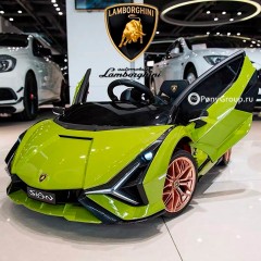 Детский электромобиль Lamborghini Sian QLS6388 4X4 (ПОЛНОПРИВОДНЫЙ 4WD, резиновые колеса, кожа)