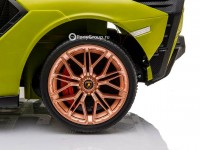 Детский электромобиль Lamborghini Sian QLS6388 4X4 (полноприводный 4WD, с резиновыми колесами и кожаным сиденьем)