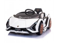 Детский электромобиль Lamborghini Sian QLS6388 4X4 (полноприводный 4WD, с резиновыми колесами и кожаным сиденьем)
