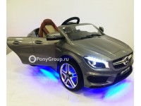 Детский электромобиль Mercedes-Benz CLA45 A777AA (с резиновыми колесами, кожаным сиденьем, подсветкой)