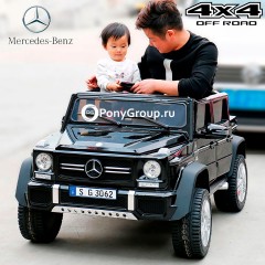 Детский электромобиль Mercedes-Benz Maybach G650 AMG Landaulet 4x4 (ПОЛНОПРИВОДНЫЙ, ДВУХМЕСТНЫЙ, резиновые колеса, кожа)