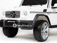 Детский электромобиль Mercedes-Benz G65 AMG (с резиновыми колесами и кожаным сиденьем)