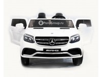 Детский электромобиль Mercedes-Benz GLS63 AMG 4x4 HL228 (двухместный, полноприводный 4WD с резиновыми колесами на черных дисках и кожаным сиденьем)