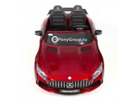 Детский электромобиль Mercedes-Benz GTR AMG HL289 (двухместный с резиновыми колесами и кожаным сиденьем)