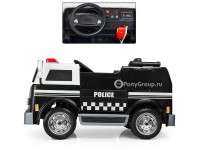 Детский полицейский электромобиль POLICE M008MP 4X4 (полноприводный 4WD, двухместный с резиновыми колесами и кожаным сиденьем)
