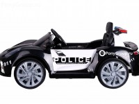 Детский электромобиль Porsche 911 Police Б005OС  (с резиновыми колесами, кожаным сиденьем и громкоговорителем)