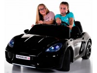 Детский электромобиль Porsche Cayman 180W 24V YSA021 T911TT (двухместный с резиновыми колесами и кожаным сиденьем, до 16 км/ч)