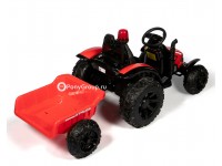 Детский электромобиль Трактор с прицепом TR 99 (резиновые колеса, кожа)